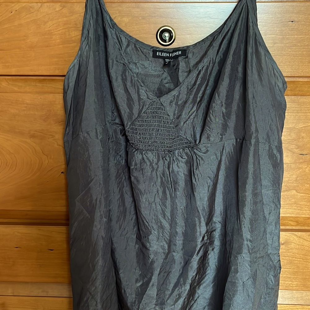 Eileen Fisher Grey Silk Dressy Sleeveless Tank